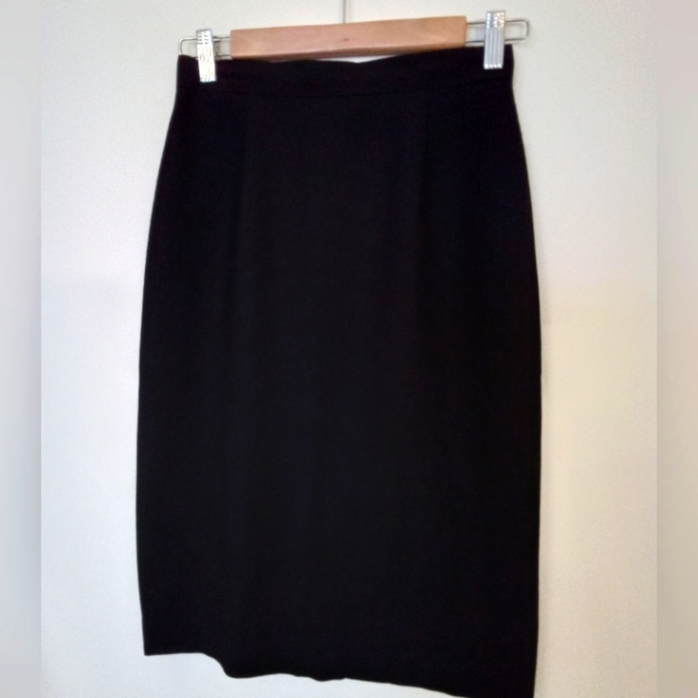 Vintage Courageous Wool Crepe Pencil Skirt
